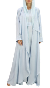 Premium Korean Nida Kimono Front Open with Inner Abaya